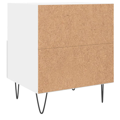 Sängbord 2 st vit 40x35x47,5 cm konstruerat trä