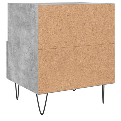 Sängbord 2 st betonggrå 40x35x47,5 cm konstruerat trä