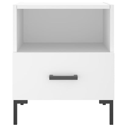 Sängbord 2 st vit 40x35x47,5 cm konstruerat trä