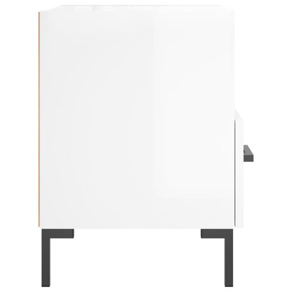 Sängbord 2 st vit högglans 40x35x47,5 cm konstruerat trä