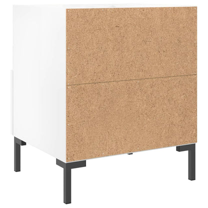 Sängbord 2 st vit högglans 40x35x47,5 cm konstruerat trä