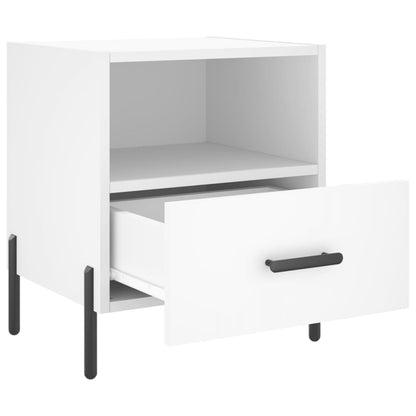 Sängbord 2 st vit 40x35x47,5 cm konstruerat trä