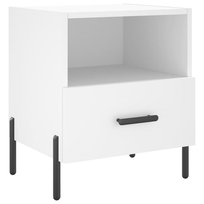 Sängbord 2 st vit 40x35x47,5 cm konstruerat trä