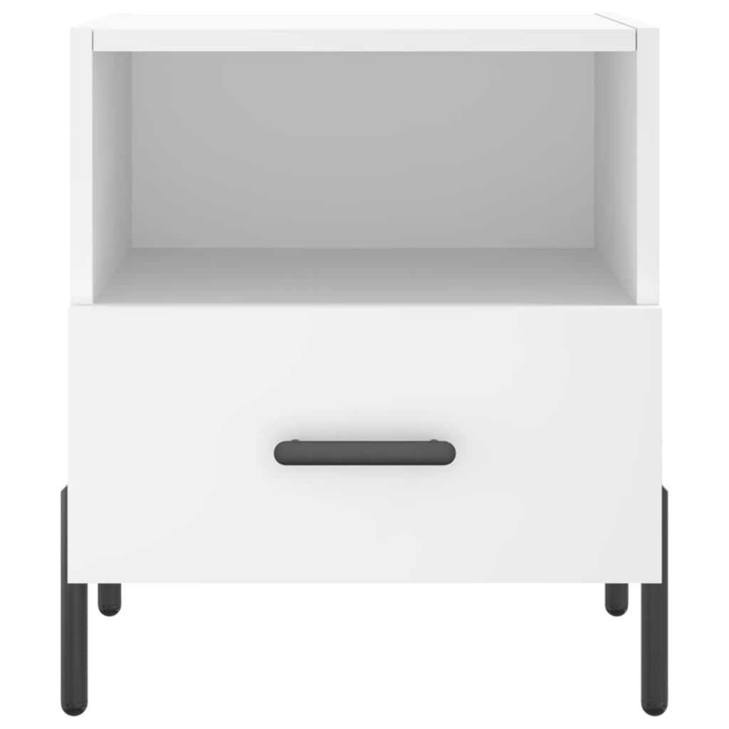 Sängbord 2 st vit 40x35x47,5 cm konstruerat trä