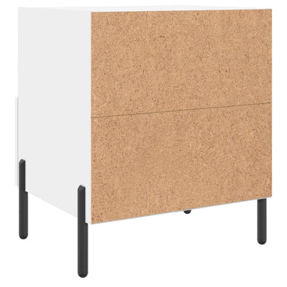 Sängbord 2 st vit 40x35x47,5 cm konstruerat trä