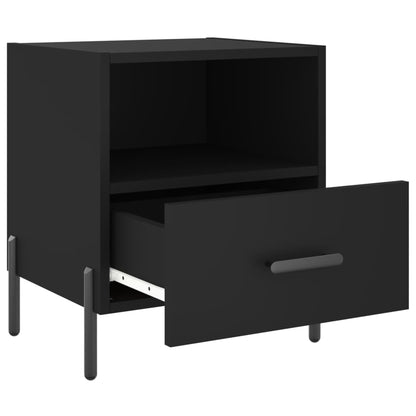 Sängbord 2 st svart 40x35x47,5 cm konstruerat trä