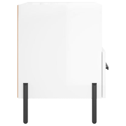 Sängbord 2 st vit högglans 40x35x47,5 cm konstruerat trä