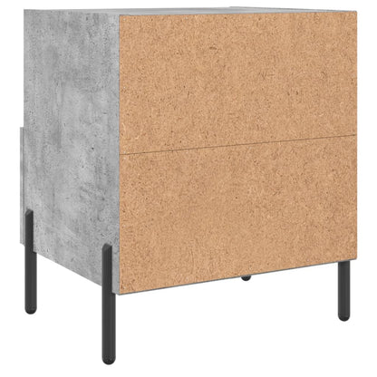 Sängbord 2 st betonggrå 40x35x47,5 cm konstruerat trä