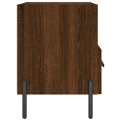Sängbord 2 st brun ek 40x35x47,5 cm konstruerat trä