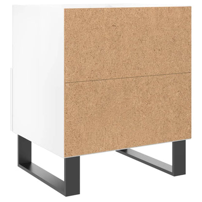 Sängbord 2 st vit högglans 40x35x47,5 cm konstruerat trä