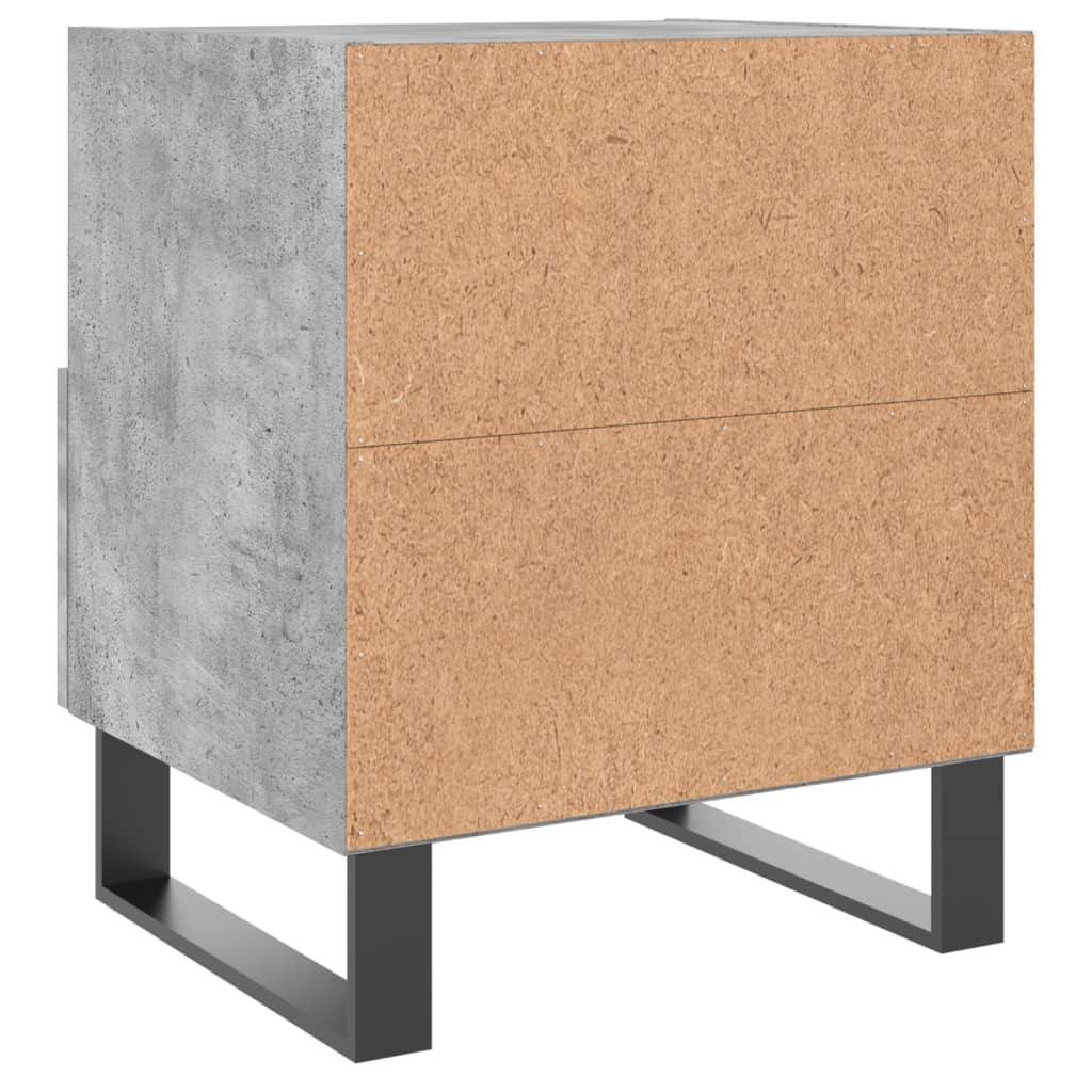 Sängbord 2 st betonggrå 40x35x47,5 cm konstruerat trä