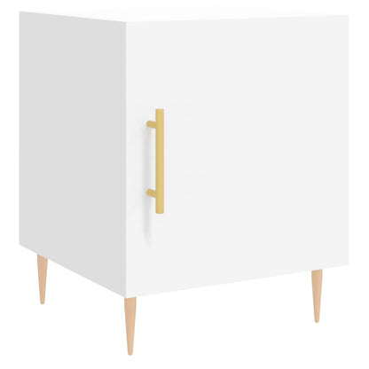 Sängbord 2 st vit 40x40x50 cm konstruerat trä