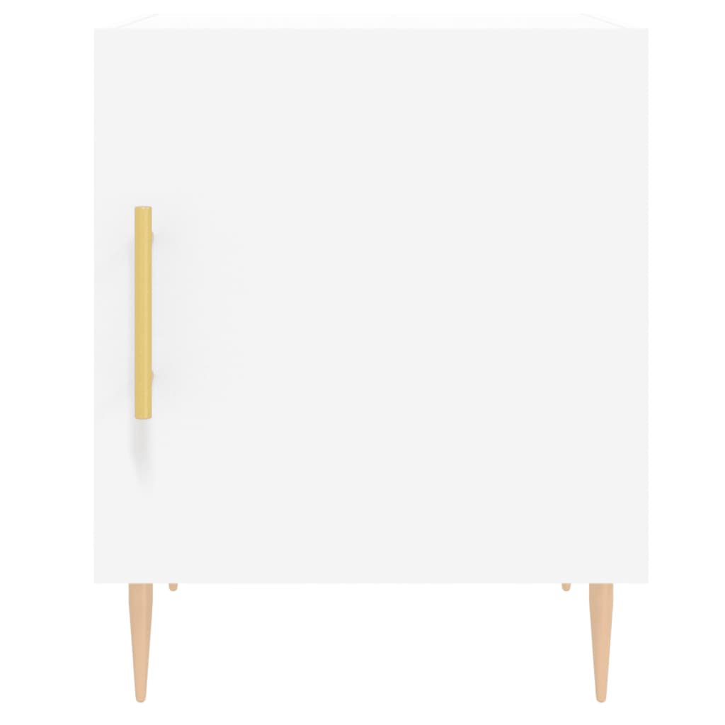 Sängbord 2 st vit 40x40x50 cm konstruerat trä