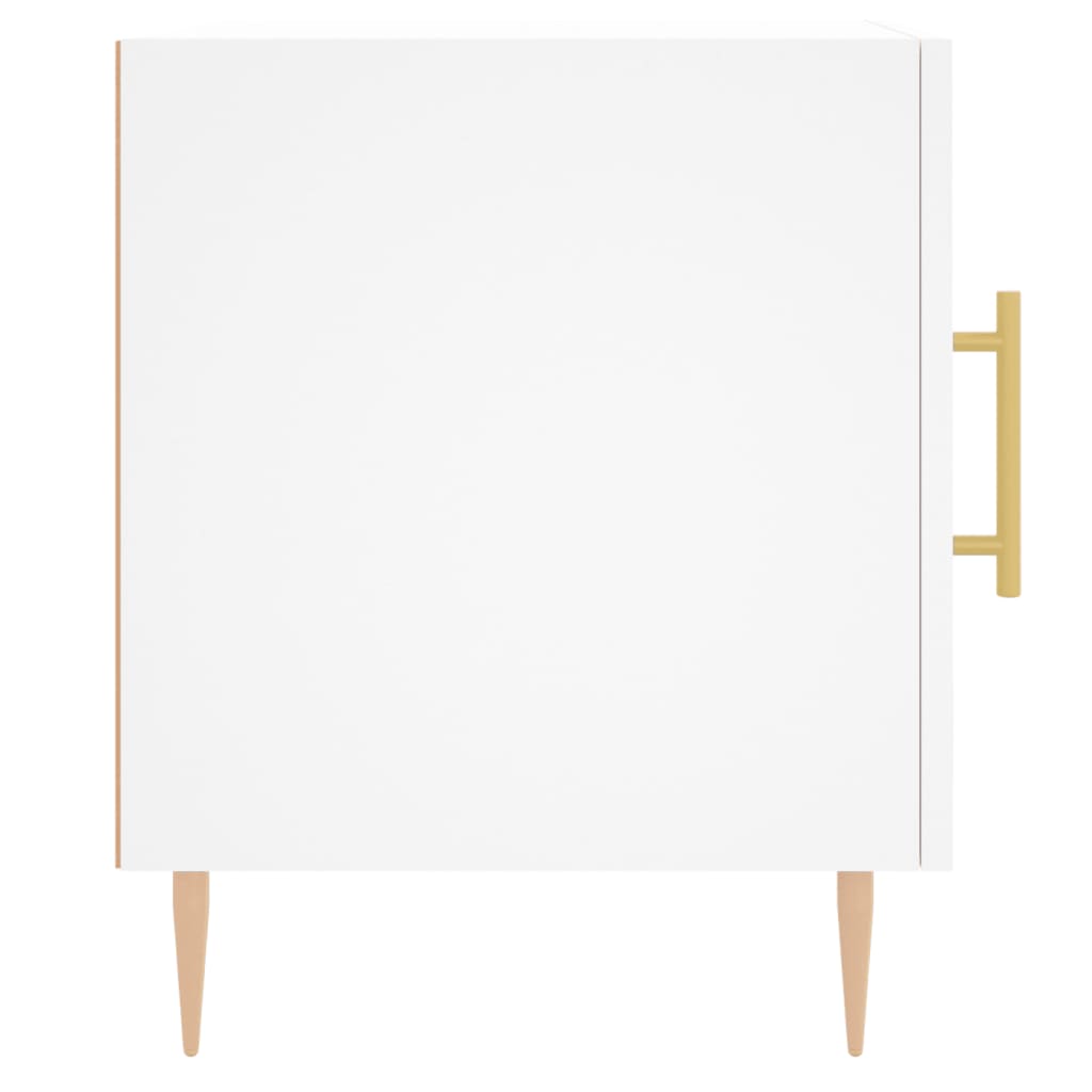 Sängbord 2 st vit 40x40x50 cm konstruerat trä