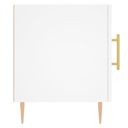 Sängbord 2 st vit 40x40x50 cm konstruerat trä