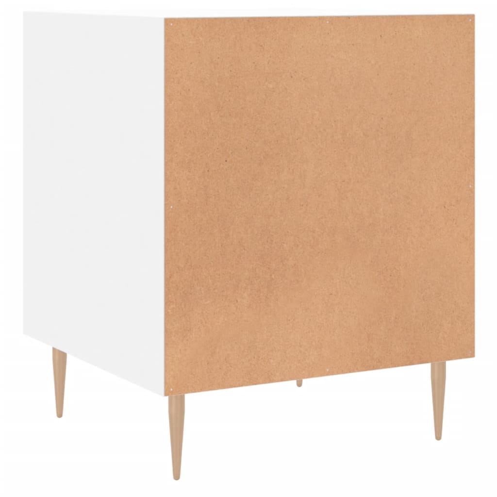 Sängbord 2 st vit 40x40x50 cm konstruerat trä