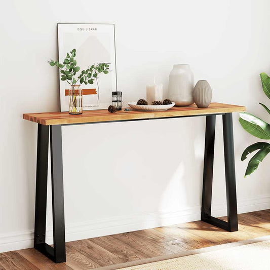 Avlastningsbord Konsollbord Trä med levande kant 140x40x80 cm massivt akaciaträ