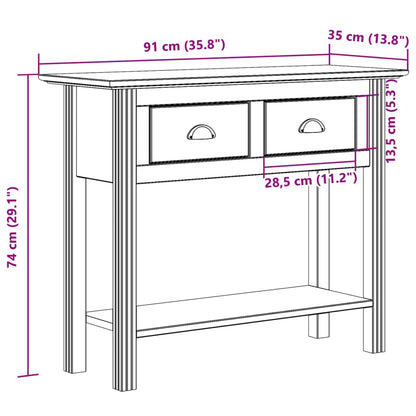 Avlastningsbord Konsollbord Vit BODO 91x35x74 cm massiv furu