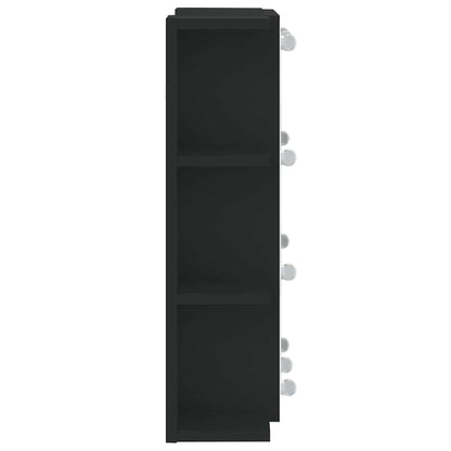 Badrumsspegel Spegelskåp LED Svart 70x16,5x60 cm