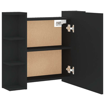 Badrumsspegel Spegelskåp LED Svart 70x16,5x60 cm