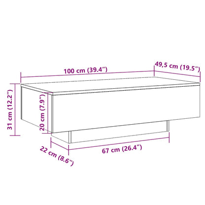 Soffbord Brun Ek 100x49,5x31 cm