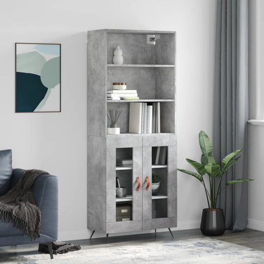 Skåp Betonggrå 69,5x34x180 cm