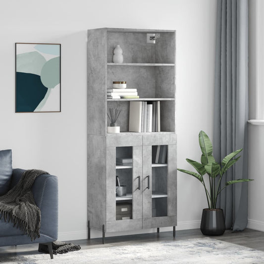 Skåp Betonggrå 69,5x34x180 cm