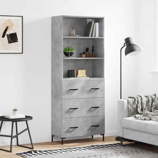 Skåp Betonggrå 69,5x34x180 cm