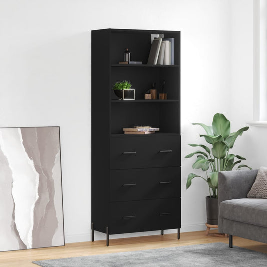 Skåp Svart 69,5x34x180 cm