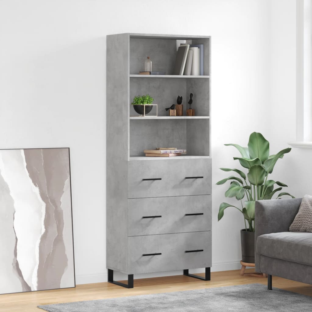 Skåp Betonggrå 69,5x34x180 cm