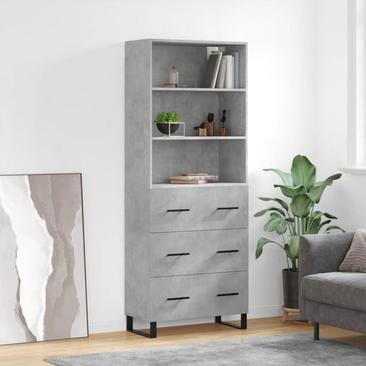 Skåp Betonggrå 69,5x34x180 cm