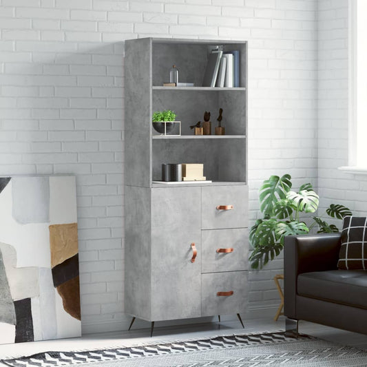 Skåp Betonggrå 69,5x34x180 cm