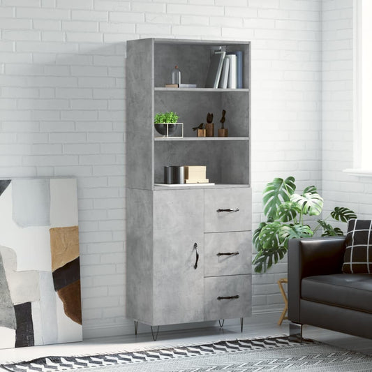 Skåp Betonggrå 69,5x34x180 cm