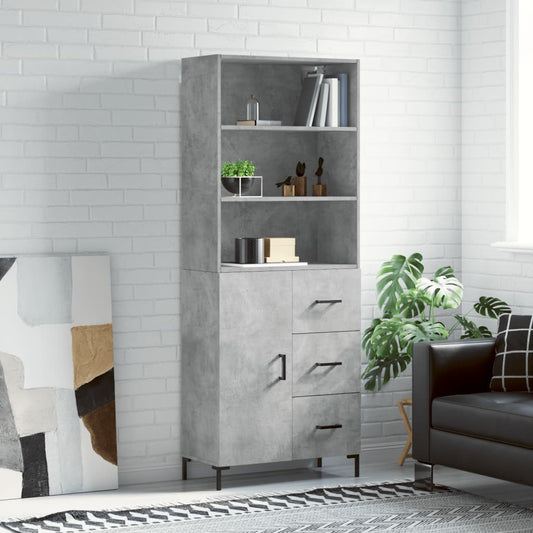 Skåp Betonggrå 69,5x34x180 cm