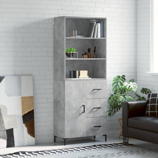 Skåp Betonggrå 69,5x34x180 cm