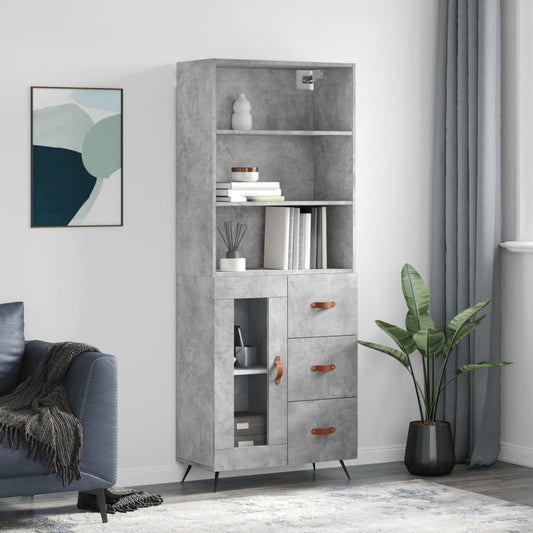 Skåp Betonggrå 69,5x34x180 cm
