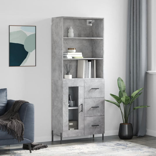 Skåp Betonggrå 69,5x34x180 cm
