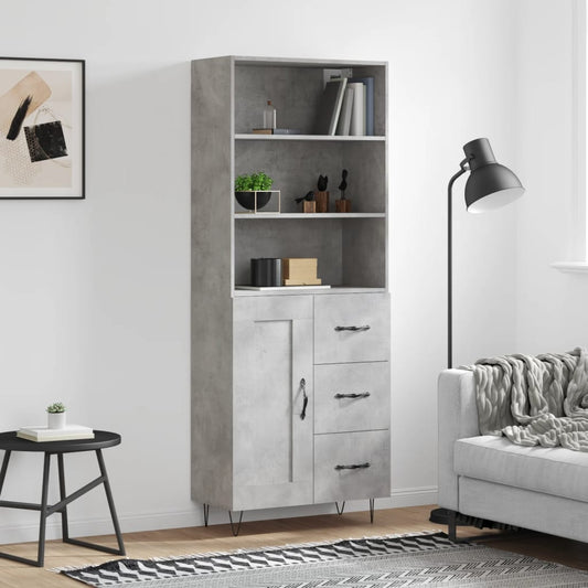 Skåp Betonggrå 69,5x34x180 cm