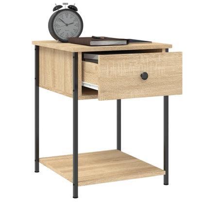 Sängbord 2 st sonoma-ek 44x45x58 cm konstruerat trä