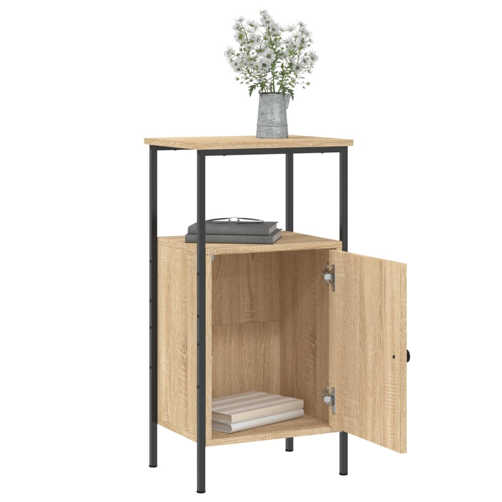 Sängbord 2 st sonoma-ek 41x31x80 cm konstruerat trä