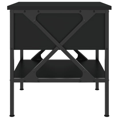 Sängbord 2 st svart 40x42x45 cm konstruerat trä