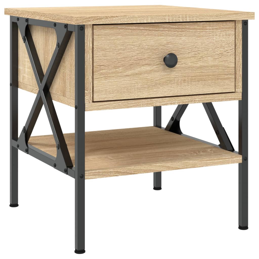 Sängbord 2 st sonoma-ek 40x42x45 cm konstruerat trä