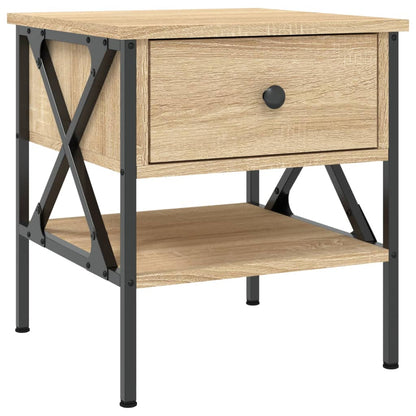 Sängbord 2 st sonoma-ek 40x42x45 cm konstruerat trä