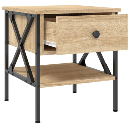 Sängbord 2 st sonoma-ek 40x42x45 cm konstruerat trä