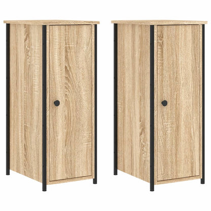 Sängbord 2 st sonoma-ek 32x42x80 cm konstruerat trä