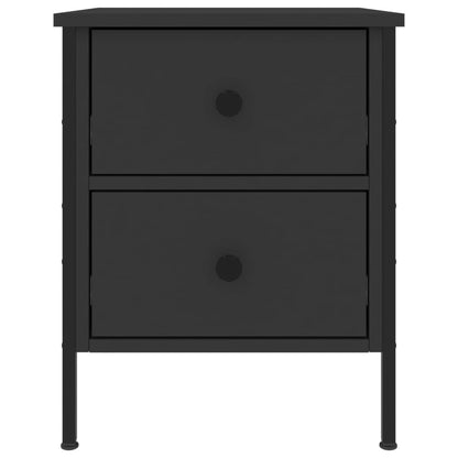 Sängbord 2 st svart 40x42x50 cm konstruerat trä