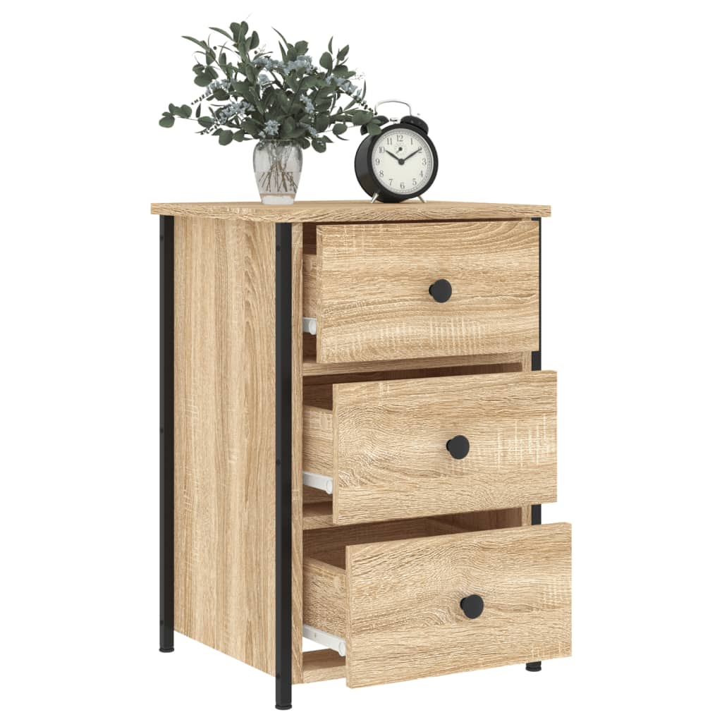 Sängbord 2 st sonoma-ek 40x36x60 cm konstruerat trä