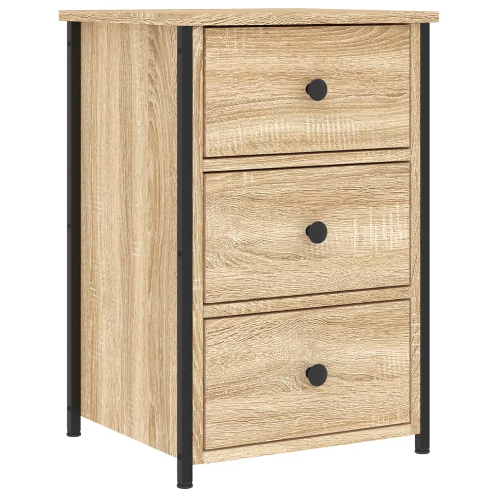 Sängbord 2 st sonoma-ek 40x36x60 cm konstruerat trä