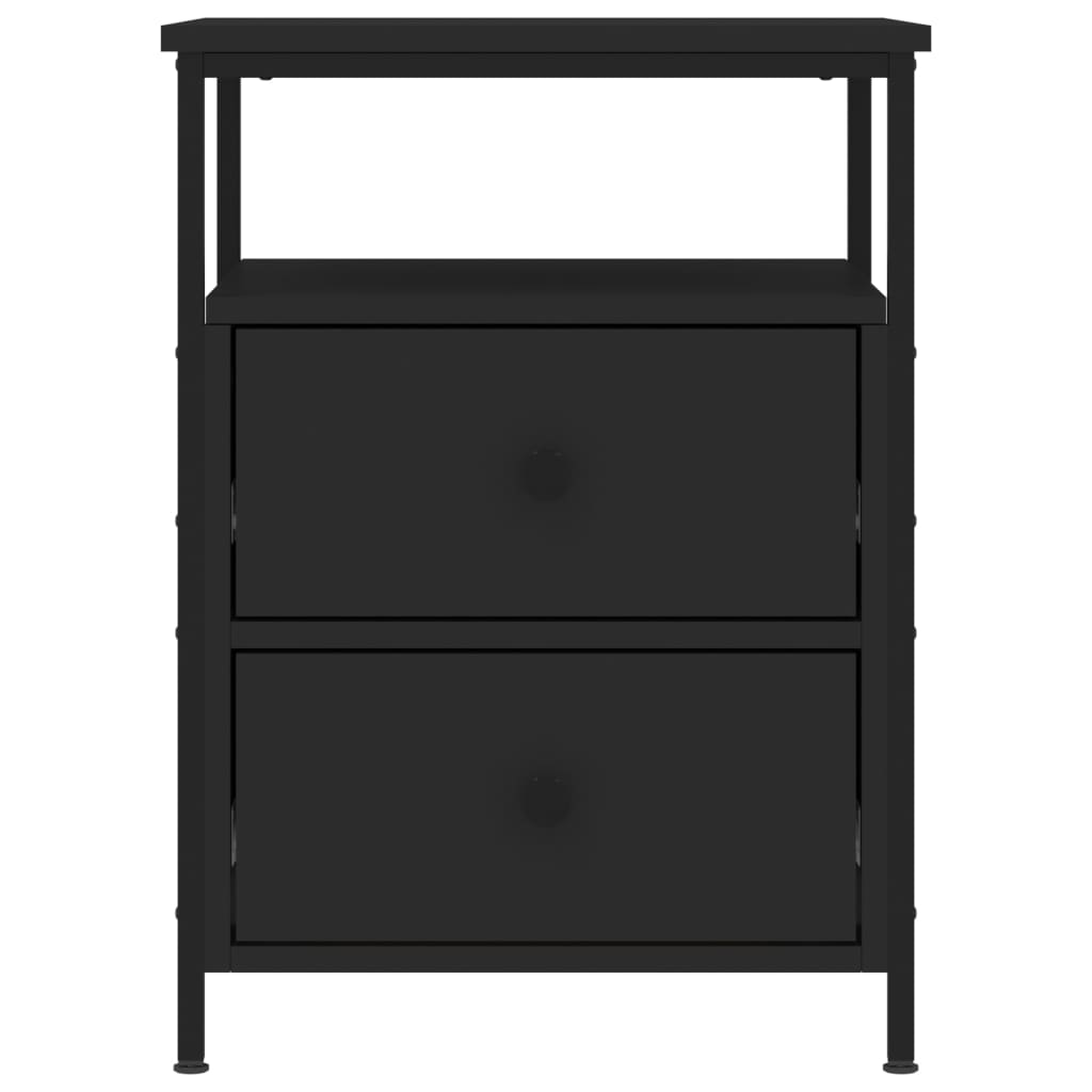 Sängbord 2 st svart 44x45x60 cm konstruerat trä