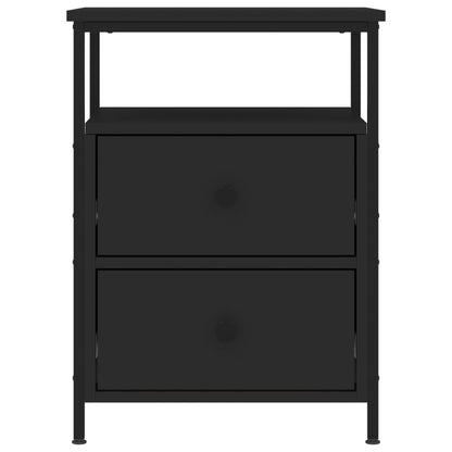 Sängbord 2 st svart 44x45x60 cm konstruerat trä
